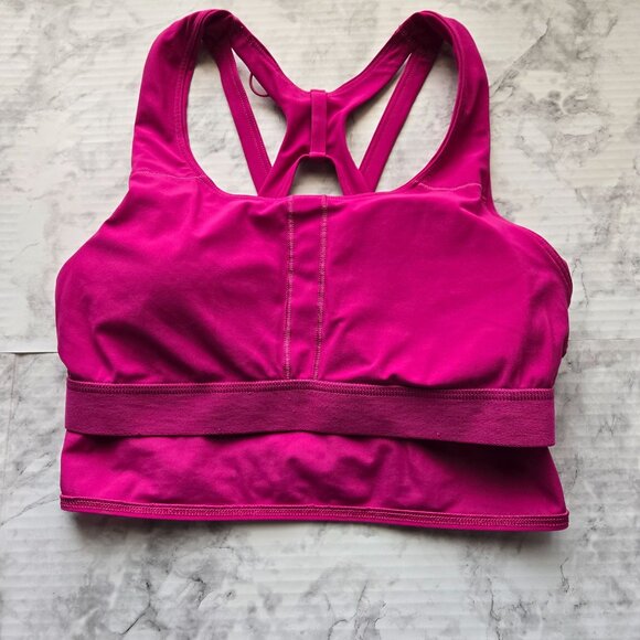 Lululemon Pink Racerback Sports Bra "Stash it Bra” Sz 6 - Picture 6 of 9